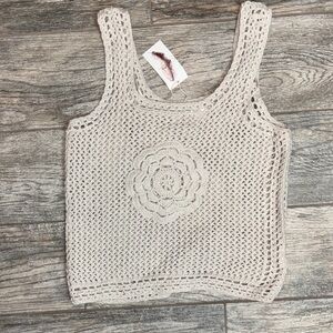 NWY Crochet Tank Top in Cream